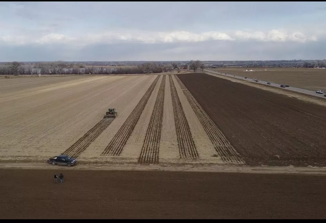 Farmland getting plowed